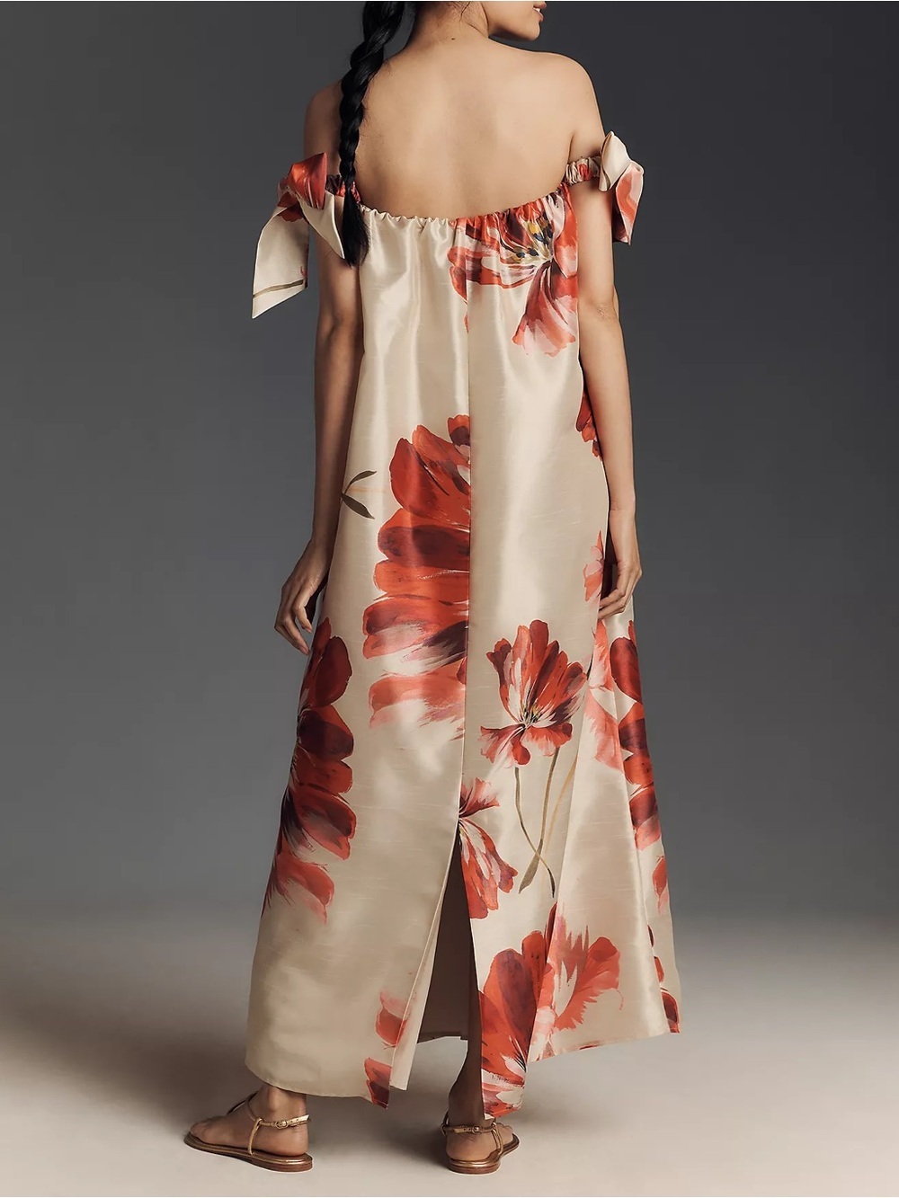 Anthropologie Hutch Iris Off-The-Shoulder Maxi Dress floral wedding size large - Picture 3 of 13